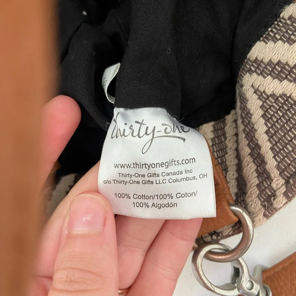 EUC | Thirty One retro hobo style cotton tapestry crossbody hand bag purse - Picture 6 of 8